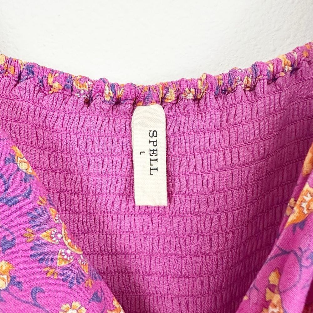 Spell Madame Peacock Sweetheart Mini Dress Boysenberry Size Large - Picture 10 of 12